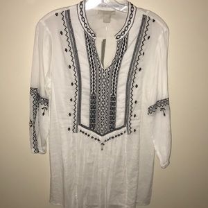 White and black blouse